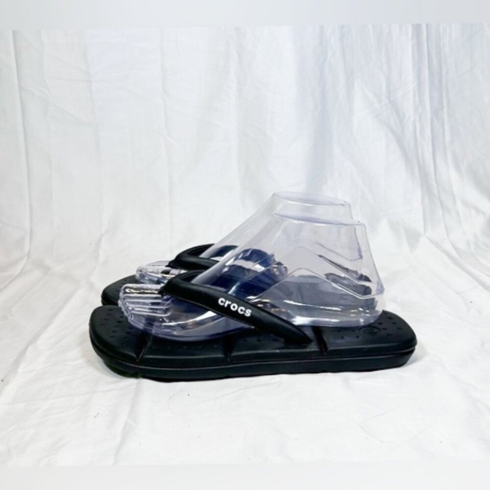 Crocs Womens Black Captiva Cushioned Thongs Flip Flops~9~ - Picture 3 of 6